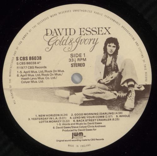 David Essex Gold & Ivory vinyl LP album (LP record) UK ESSLPGO186841