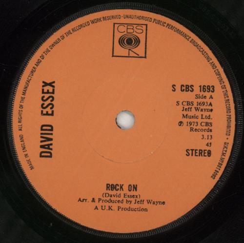 David Essex Rock On - P/S 7" vinyl single (7 inch record / 45) UK ESS07RO405694