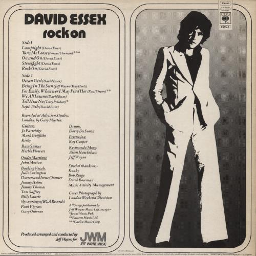 David Essex Rock On vinyl LP album (LP record) UK ESSLPRO305909