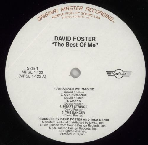 David Foster The Best Of Me - Factory Sample vinyl LP album (LP record) US 094LPTH861503