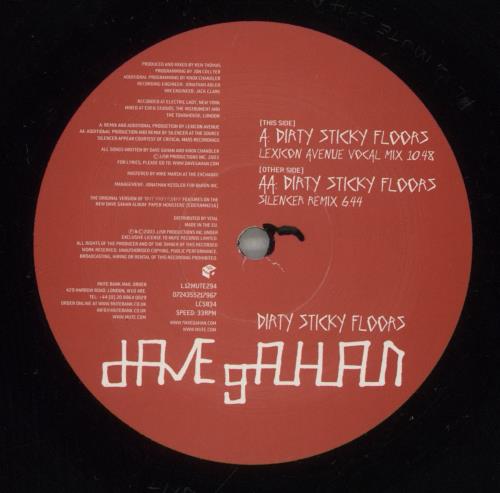 David Gahan Dirty Sticky Floors - EX 12" vinyl single (12 inch record / Maxi-single) UK DGN12DI881864