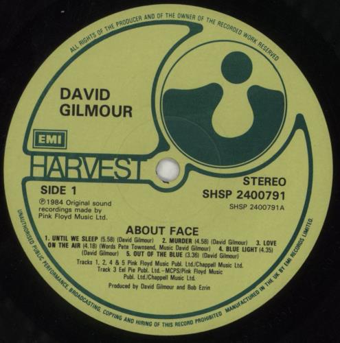 David Gilmour About Face - EX vinyl LP album (LP record) UK DGLLPAB679523