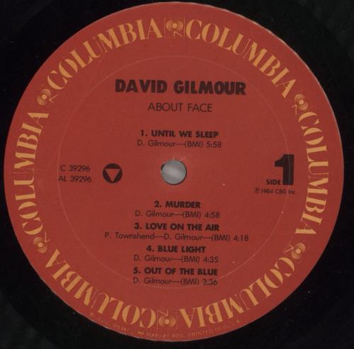 David Gilmour About Face vinyl LP album (LP record) US DGLLPAB799355