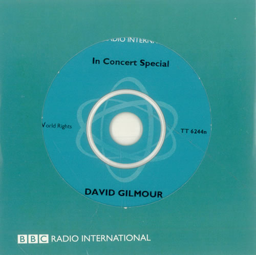David Gilmour In Concert Special CD-R acetate UK DGLCRIN511930