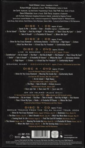 David Gilmour Live In Gdansk - stickered 5-CD album set UK DGL5CLI444239