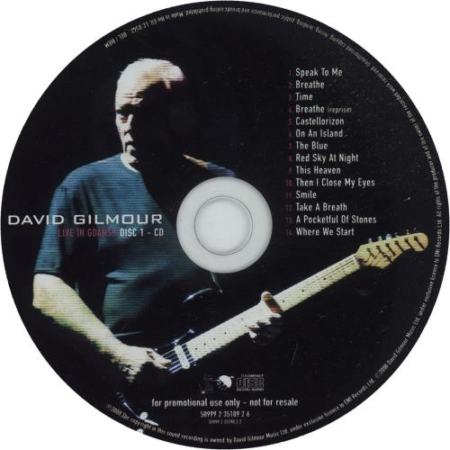 David Gilmour Live In Gdansk 4-CD album set UK DGL4CLI666672