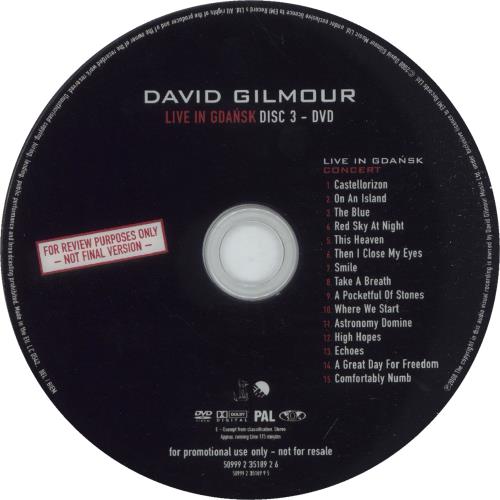 David Gilmour Live In Gdansk 4-CD album set UK DGL4CLI666672