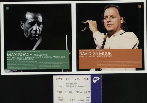 David Gilmour Meltdown 2001 tour programme UK DGLTRME644459
