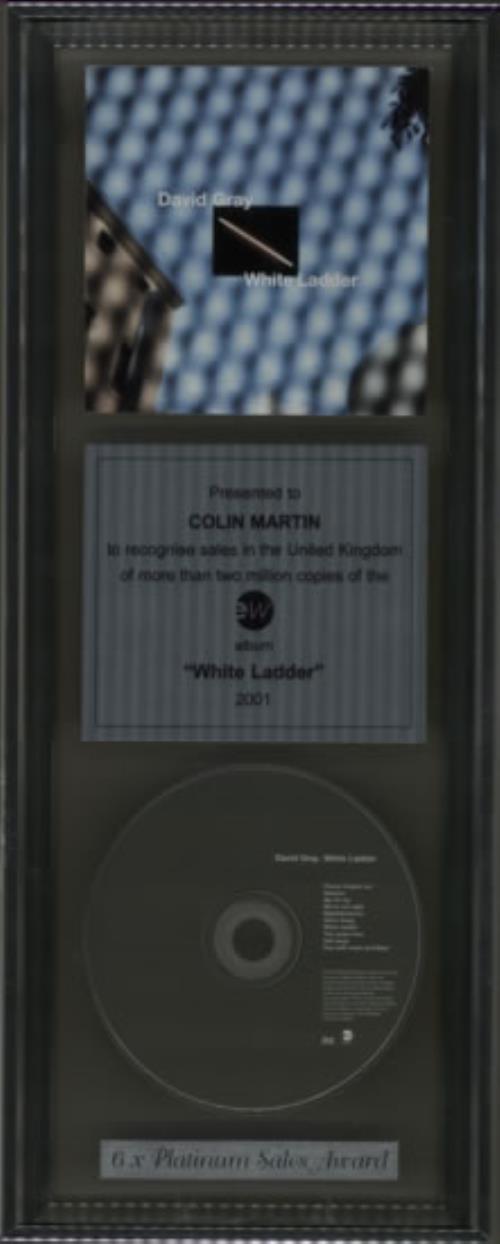 David Gray White Ladder in-house award disc UK DGRAIWH601030