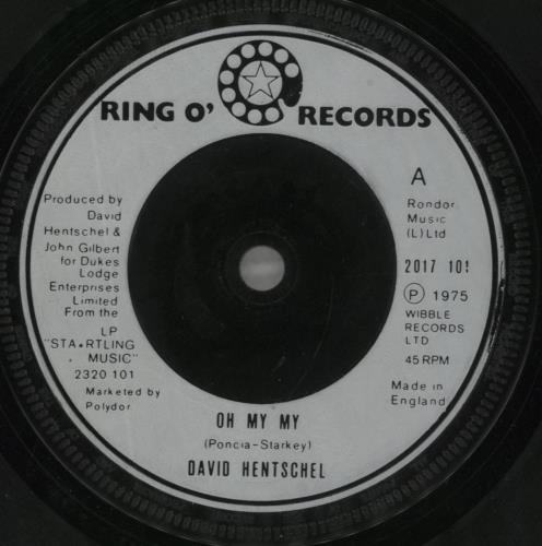 David Hentschel Oh My My 7" vinyl single (7 inch record / 45) UK DHC07OH858630