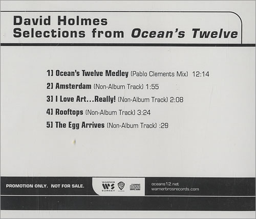 David Holmes Selections From Ocean's Twelve CD single (CD5 / 5") US DHMC5SE440931