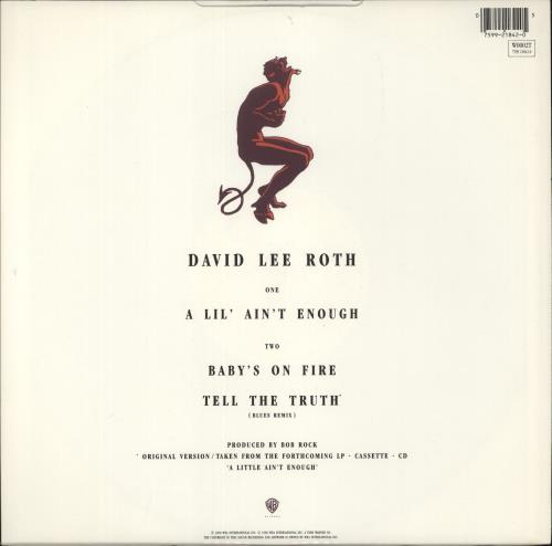 David Lee Roth A Lil' Ain't Enough 12" vinyl single (12 inch record / Maxi-single) UK DLR12AL596446