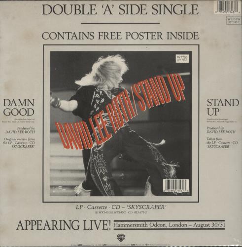 David Lee Roth Damn Good + Poster 7" vinyl single (7 inch record / 45) UK DLR07DA27073