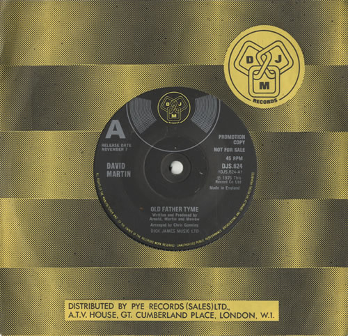 David Martin Old Father Tyme 7" vinyl single (7 inch record / 45) UK 6DM07OL482484