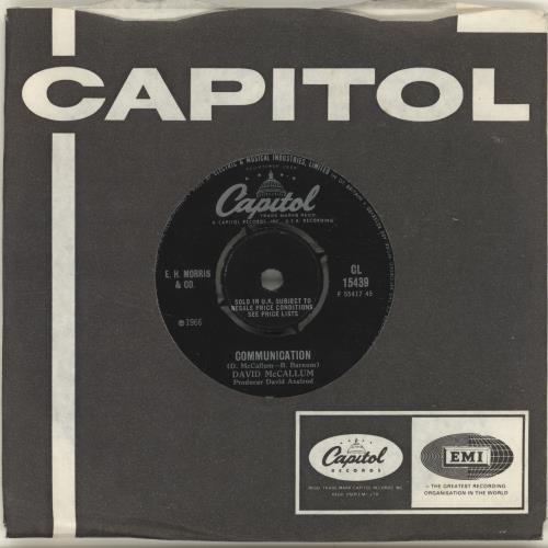 David McCallum Communication 7" vinyl single (7 inch record / 45) UK MCU07CO579380