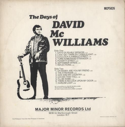 David McWilliams The Days Of David McWilliams vinyl LP album (LP record) UK VMCLPTH455230