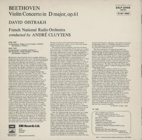 David Ostrakh Beethoven: Violin Concerto in D Major, Op.61 vinyl LP album (LP record) UK DWVLPBE757254