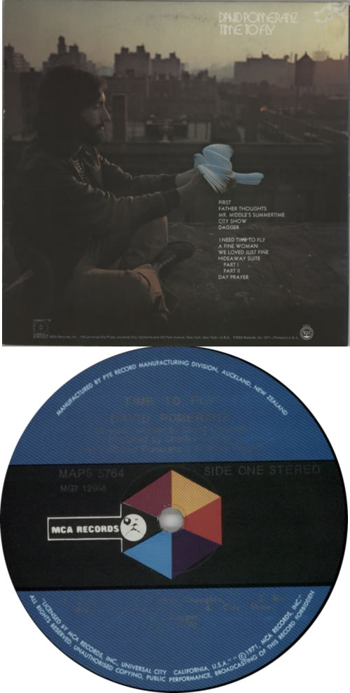 David Pomeranz Time To Fly vinyl LP album (LP record) New Zealand F64LPTI616507