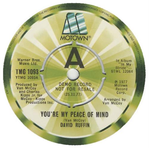 David Ruffin You're My Peace Of Mind 7" vinyl single (7 inch record / 45) UK RFF07YO297269