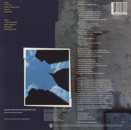 David Sanborn Backstreet vinyl LP album (LP record) German DS8LPBA501192