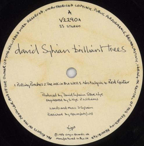 David Sylvian Brilliant Trees - EX vinyl LP album (LP record) UK SYLLPBR109169