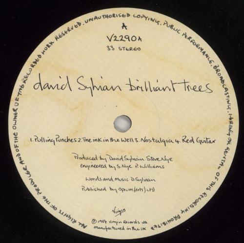 David Sylvian Brilliant Trees - VG vinyl LP album (LP record) UK SYLLPBR867787