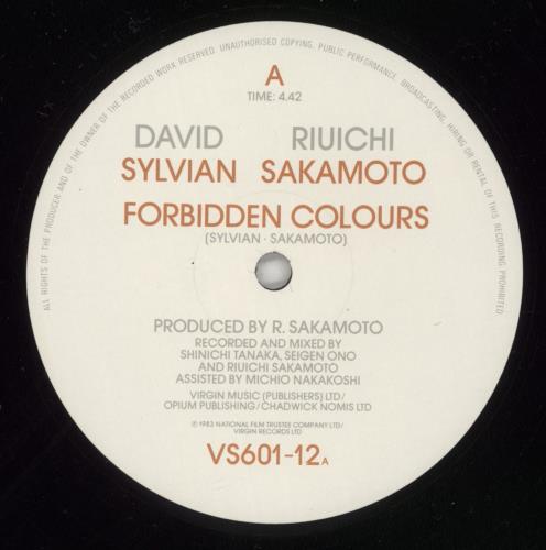 David Sylvian Forbidden Colours - EX 12" vinyl single (12 inch record / Maxi-single) UK SYL12FO39723