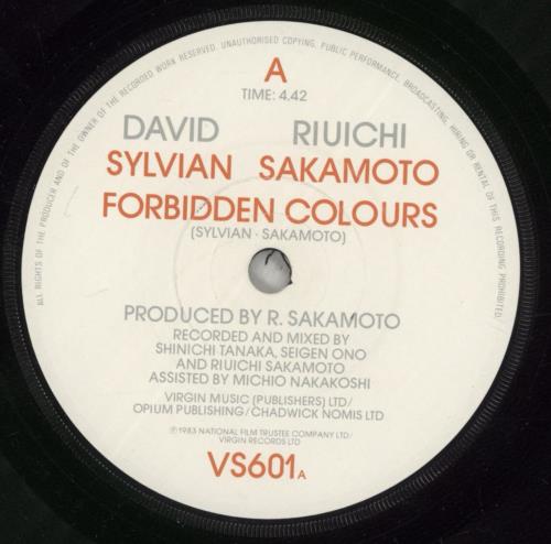 David Sylvian Forbidden Colours 7" vinyl single (7 inch record / 45) UK SYL07FO55856