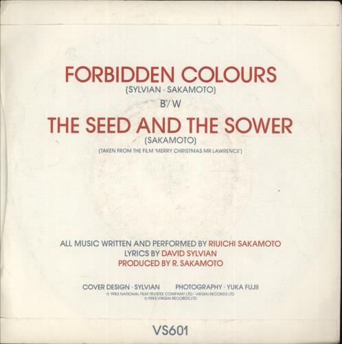 David Sylvian Forbidden Colours 7" vinyl single (7 inch record / 45) UK SYL07FO55856