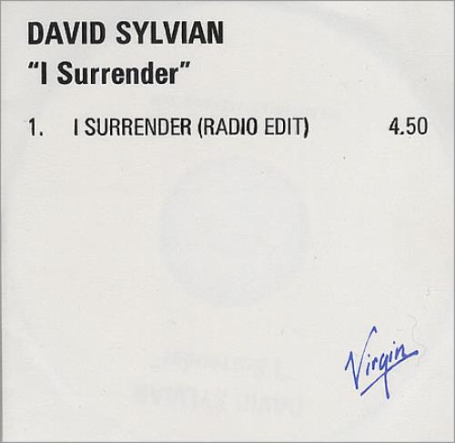 David Sylvian I Surrender CD-R acetate UK SYLCRIS132588