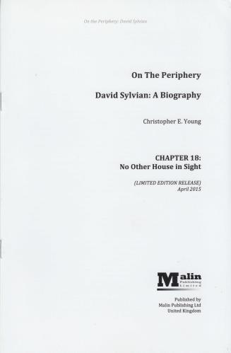 David Sylvian On the Periphery - Autographed book UK SYLBKON723600