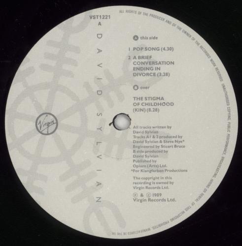 David Sylvian Pop Song 12" vinyl single (12 inch record / Maxi-single) UK SYL12PO05880