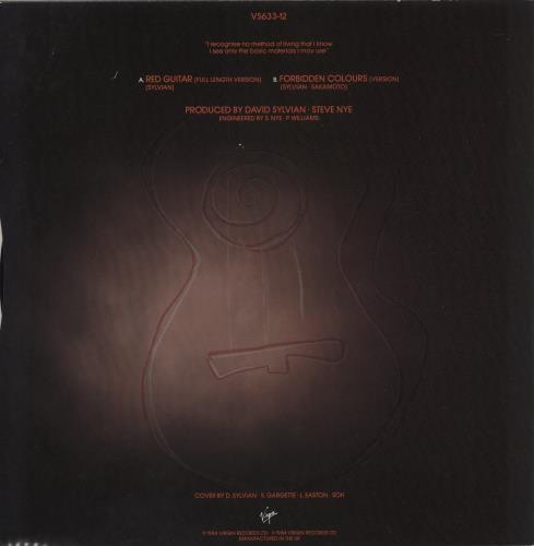 David Sylvian Red Guitar 12" vinyl single (12 inch record / Maxi-single) UK SYL12RE14322