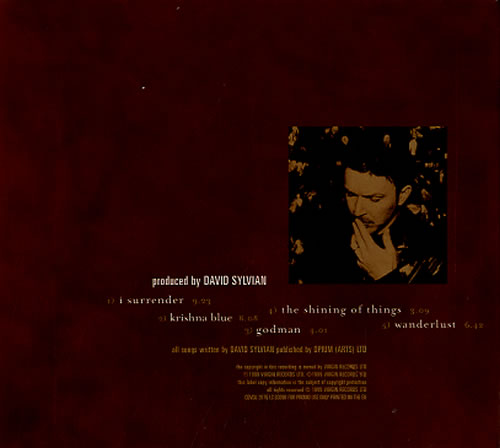 David Sylvian Songs From Dead Bees On A Cake CD single (CD5 / 5") UK SYLC5SO132642