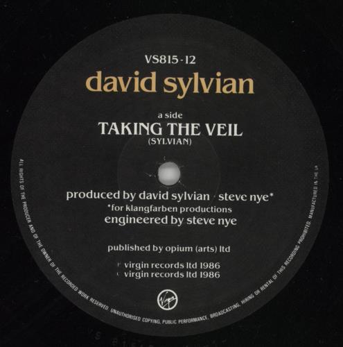 David Sylvian Taking The Veil 12" vinyl single (12 inch record / Maxi-single) UK SYL12TA14321