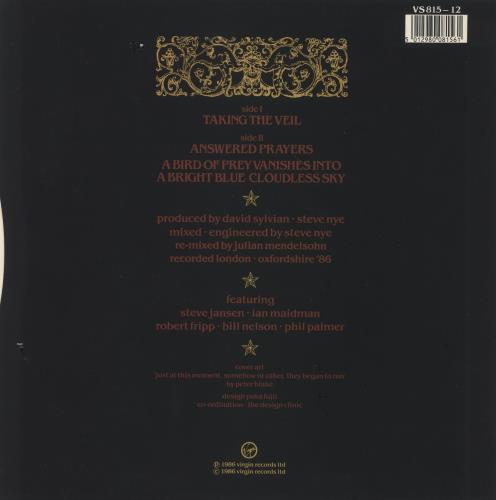 David Sylvian Taking The Veil 12" vinyl single (12 inch record / Maxi-single) UK SYL12TA14321