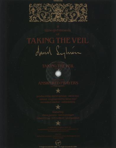 David Sylvian Taking The Veil shaped picture disc (picture disc vinyl record) UK SYLSHTA31419