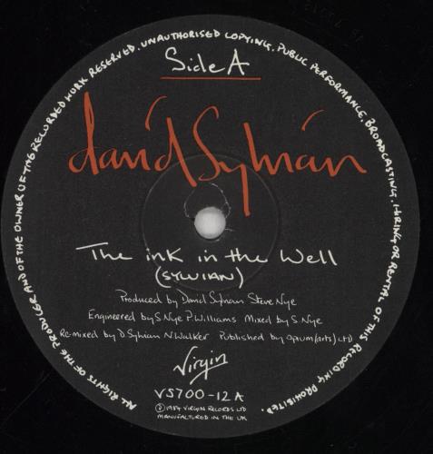 David Sylvian The Ink In The Well - Poster Sleeve - EX 12" vinyl single (12 inch record / Maxi-single) UK SYL12TH629332