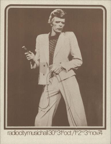 David Bowie Radio City Music Hall Handbill handbill US BOWHBRA724701