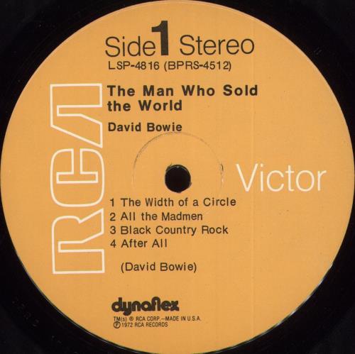 Backing Track The Man Who Sold The World David Bowie The Man Who Sold The World + Inner US vinyl LP album (LP