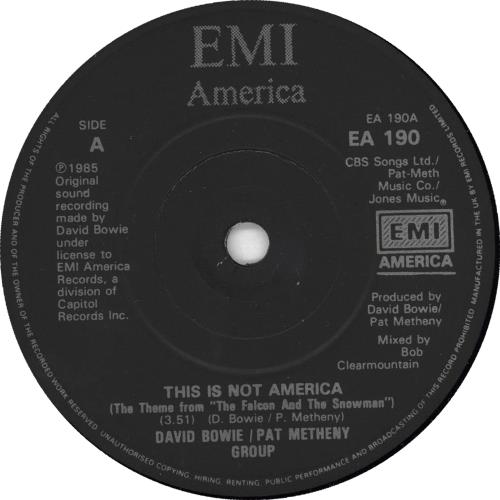David Bowie This Is Not America UK 7" vinyl single (7 inch record / 45