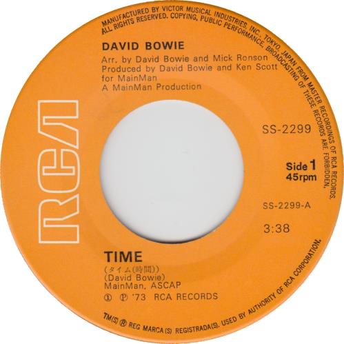 デビッド・ボウイー　タイム（時間）　DAVID BOWIE SS-2299 EP David Bowie Time Japanese 7