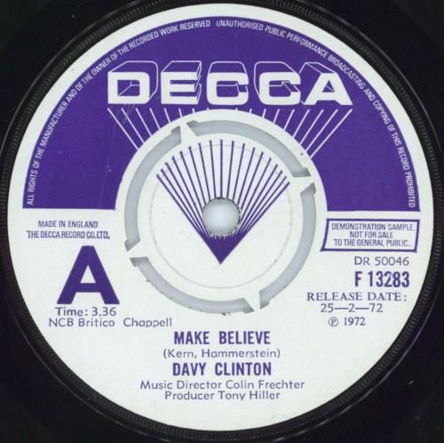 Davy Clinton Make Believe 7" vinyl single (7 inch record / 45) UK 5F307MA813747