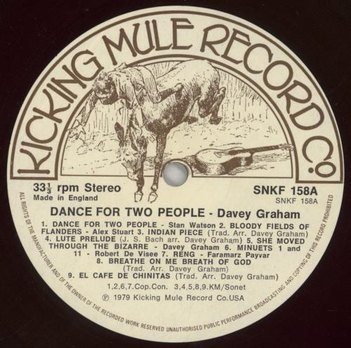 Davy Graham Dance For Two People - Autographed vinyl LP album (LP record) UK DVGLPDA863435
