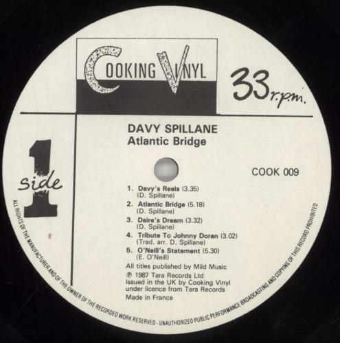 Davy Spillane Atlantic Bridge vinyl LP album (LP record) UK DSPLPAT352145