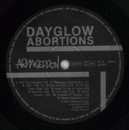 Dayglo Abortions Feed Us A Fetus vinyl LP album (LP record) German 9C6LPFE867476