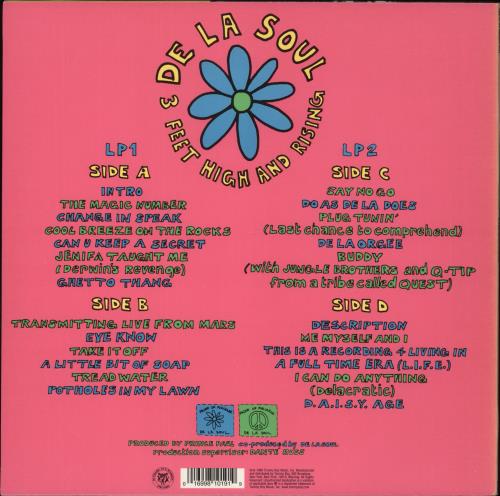 De La Soul 3 Feet High & Rising 2-LP vinyl record set (Double LP Album) US DLS2LFE243470