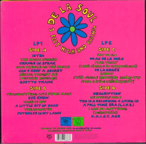 De La Soul 3 Feet High And Rising + Hype Stickered Shrink 2-LP vinyl record set (Double LP Album) UK DLS2LFE806685
