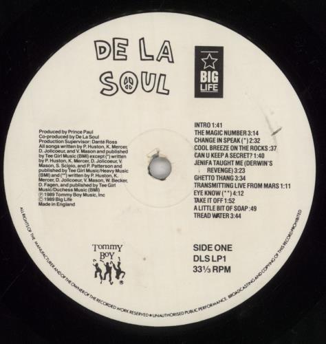 De La Soul 3 Feet High And Rising - 1st - VG vinyl LP album (LP record) UK DLSLPFE856408