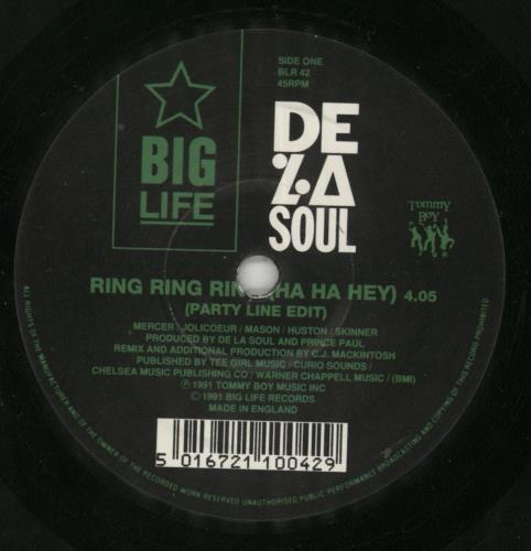 De La Soul Ring Ring Ring [Ha Ha Hey] 7" vinyl single (7 inch record / 45) UK DLS07RI596161